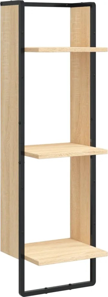 vidaXL Raft cu 3 niveluri stejar sonoma, 30x25x100 cm, lemn prelucrat