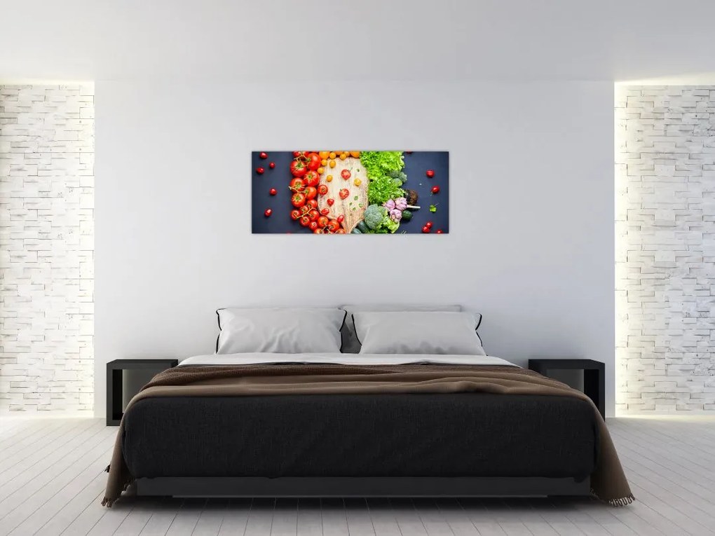 Tablou - Masa plină cu legume (120x50 cm)