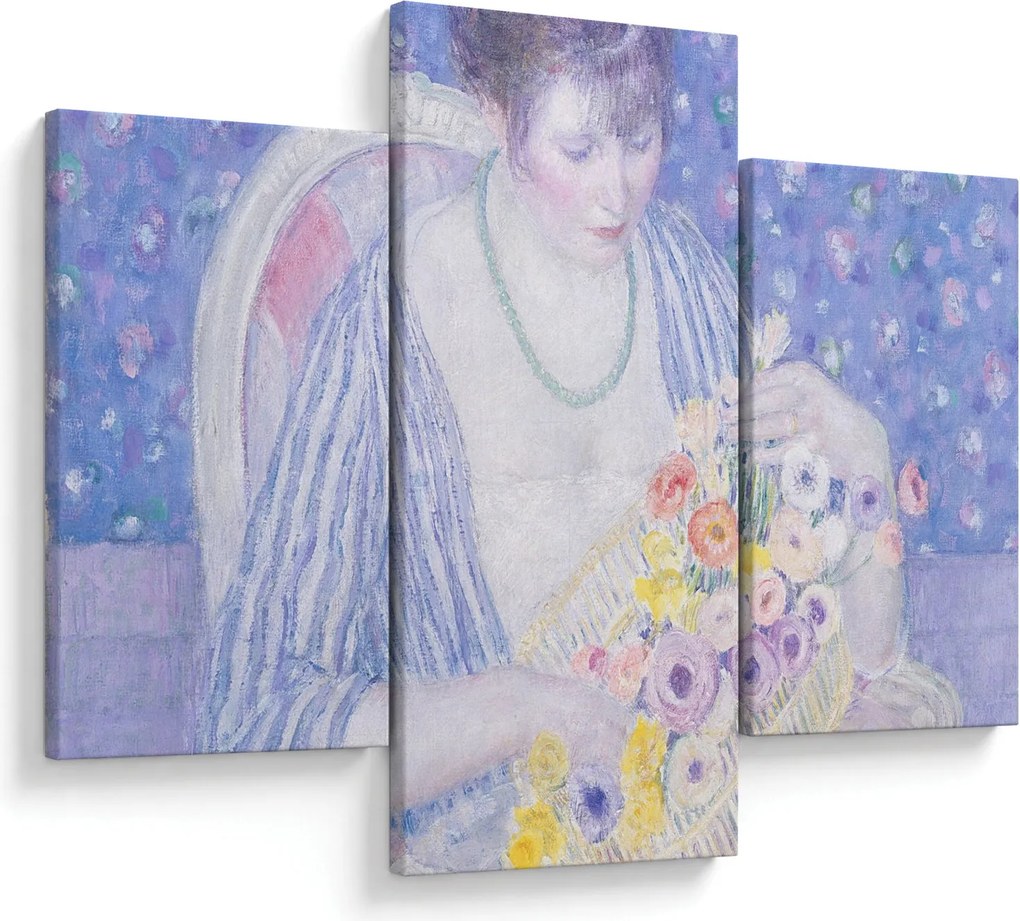 Tablou - Frederick Carl Frieseke, The Basket of Flowers, reproducere (90x60 cm)