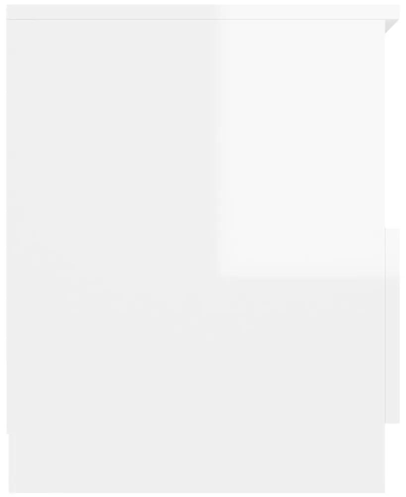 Noptiera, alb extra lucios, 40x40x50 cm, PAL 1, Alb foarte lucios