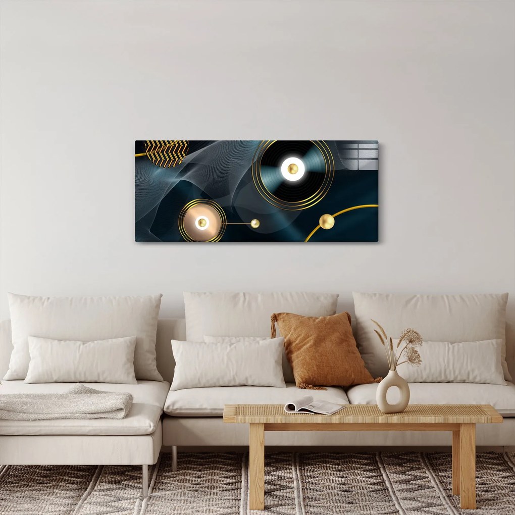 Tablou - Cercuri aurii (120x50 cm)