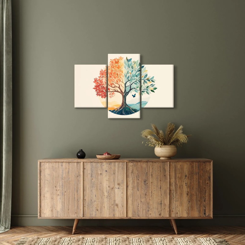 Tablou – Arbore dual cu fluture (90x60 cm)