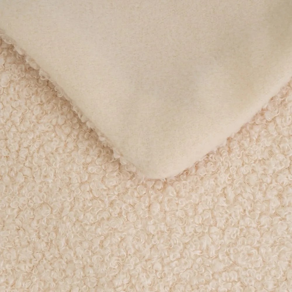 Pătură bej din material bouclé 160x130 cm Sherpa – Casa Selección