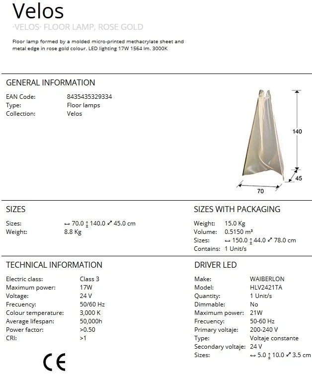 Lampadar LED ultra-modern design exclusivist Velos SV-608312