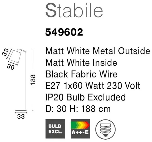 Lampadar / Lampa de podea design modern Stabile alb NVL-549602