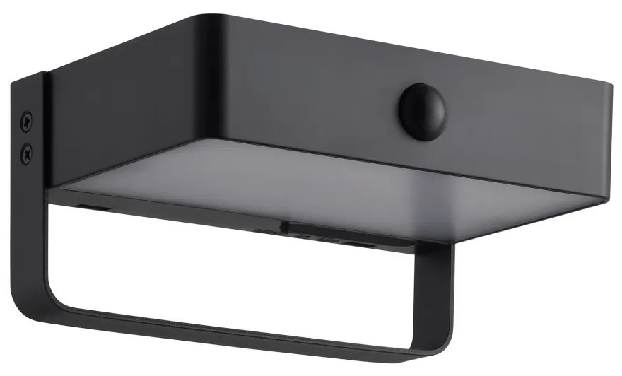 Aplica solara cu senzor de miscare, protectie IP44, Saulio negru
