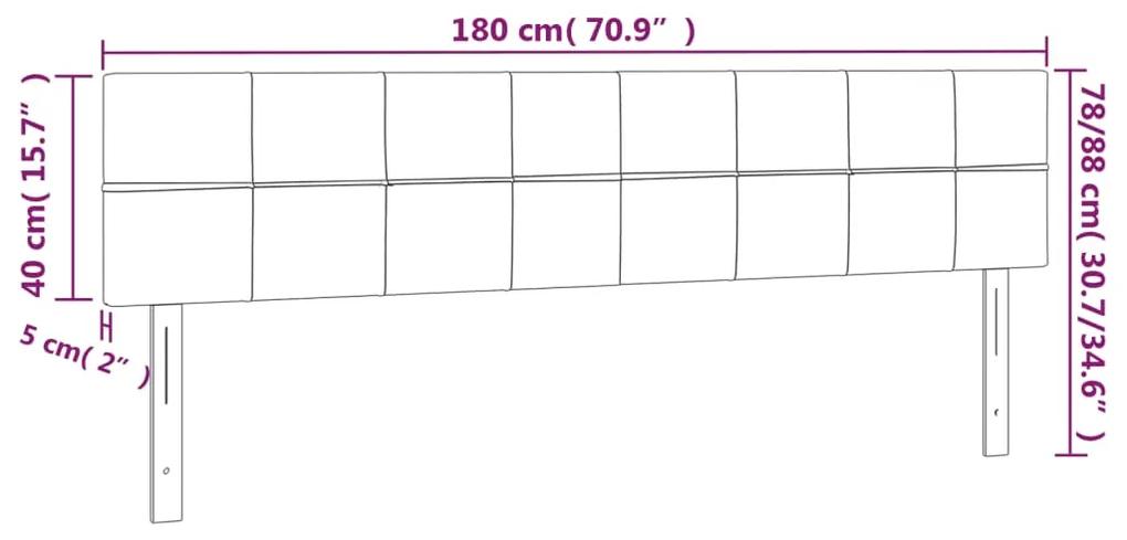 Tablii de pat, 2 buc, gri inchis, 90x5x78 88 cm, catifea 2, Morke gra, 180 x 5 x 78 88 cm