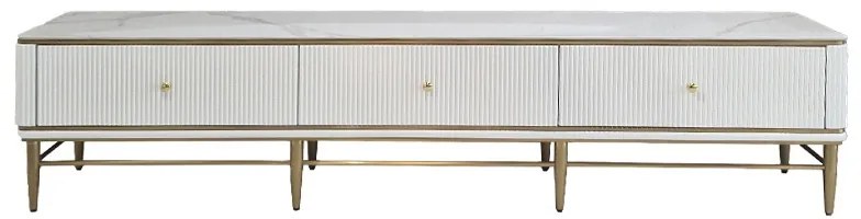 Comoda TV Violino alb/auriu L200 cm