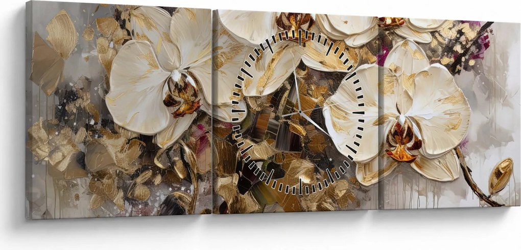 Tablou - Orhidee (cu ceas) (90x30 cm)