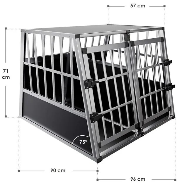 Juskys Lada din aluminiu pentru caini XL