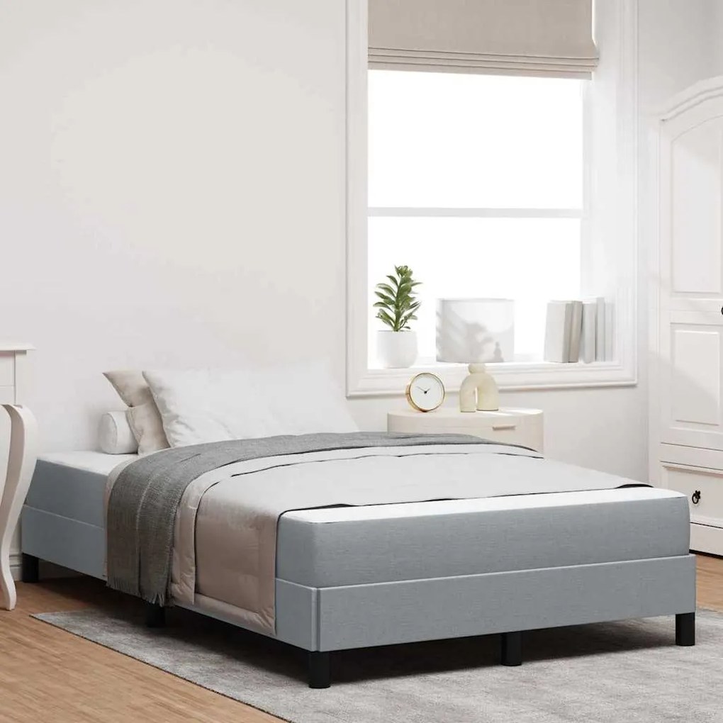 vidaXL Pat cu arcuri Altele Gri deschis 120 x 190 cm țesătură