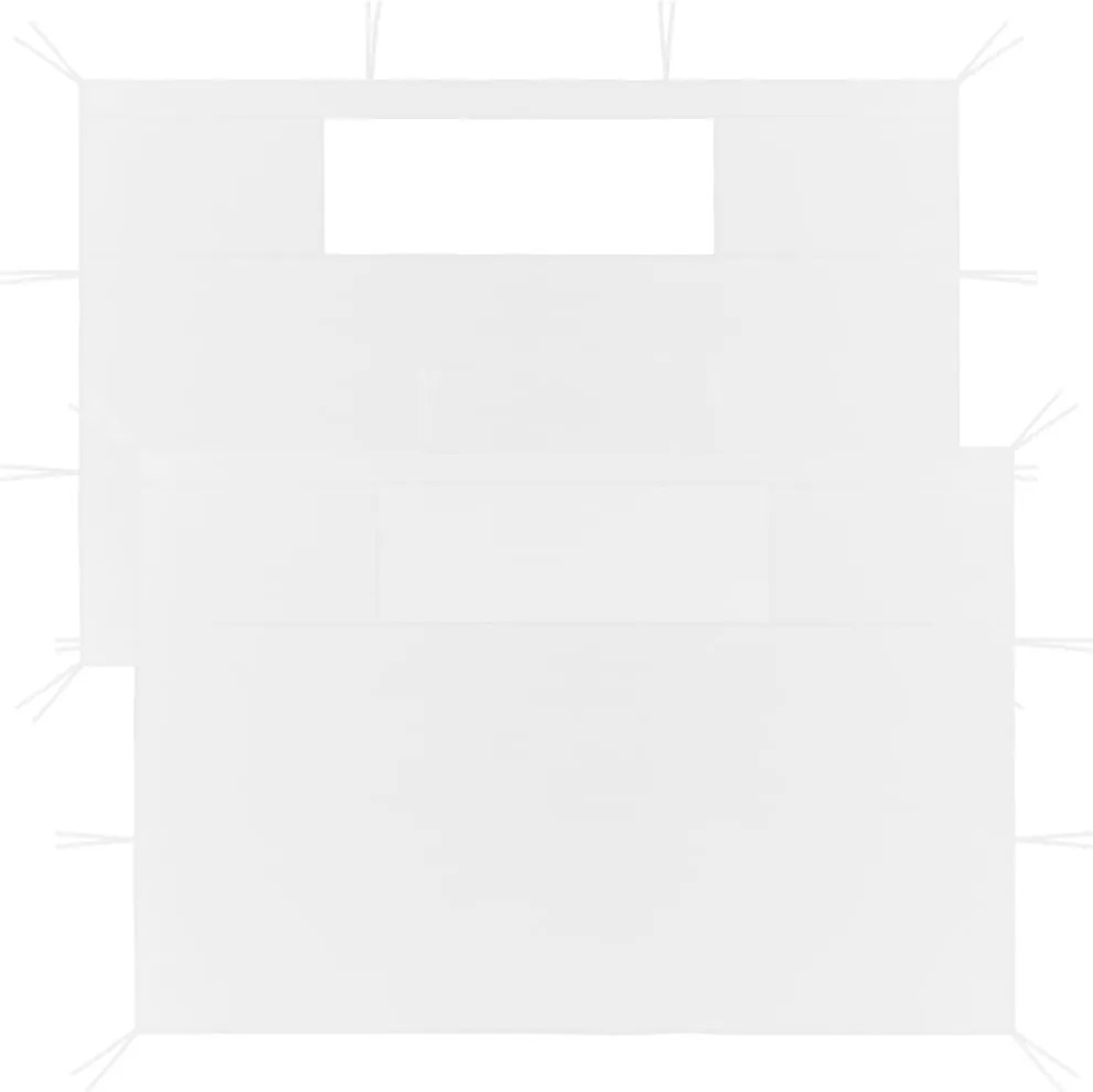 vidaXL Pereți laterali foișor cu ferestre, 2 buc., alb