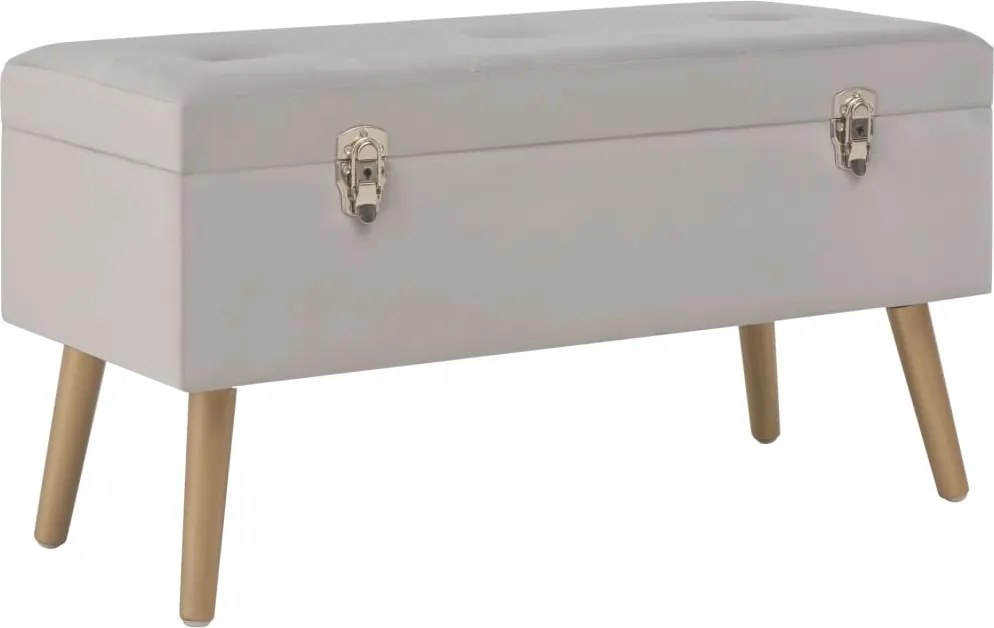 vidaXL Bancă cu un compartiment de depozitare, gri, 80 cm, catifea