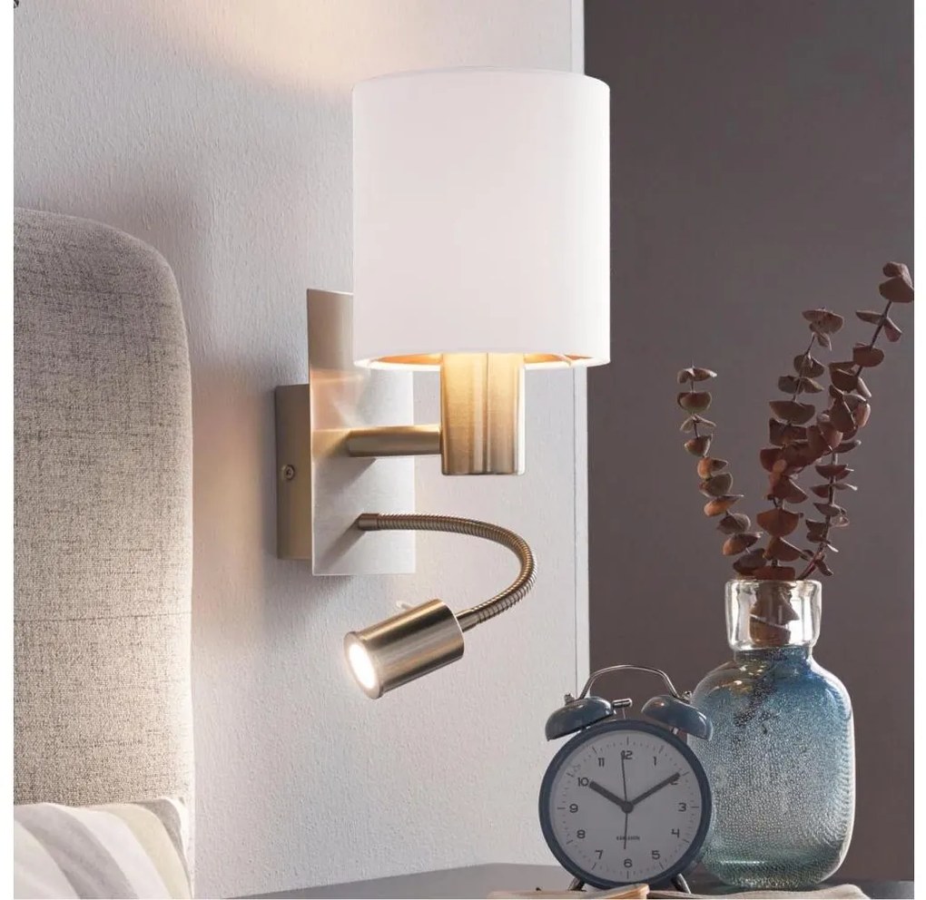 Eglo 96484 - Lampă LED flexibilă PASTERI 1xE27/40W+LED/3,8W albă