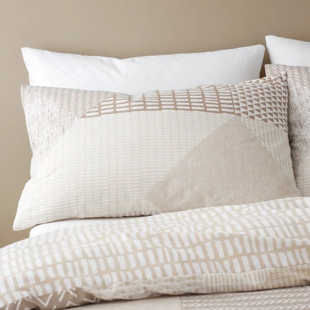 Lenjerie de pat bej pentru pat de o persoană 135x200 cm Larsson Geo – Catherine Lansfield