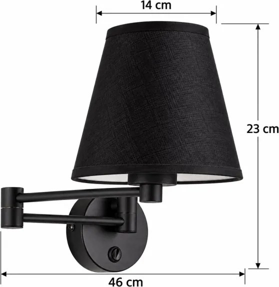 BRILAGI - Aplică de perete NUBILA 1xE27/15W/230V neagră