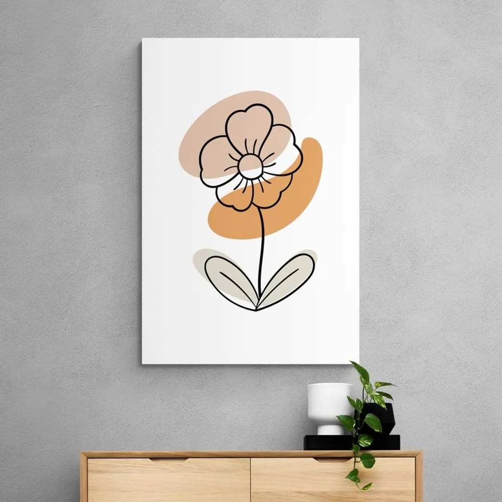 Tablou floare minimalistă pe fundal alb No4