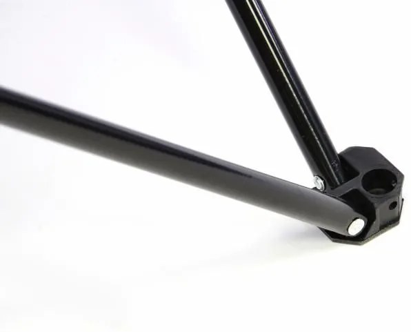 Scaun de camping pliabil cu suport pentru băuturi, negru