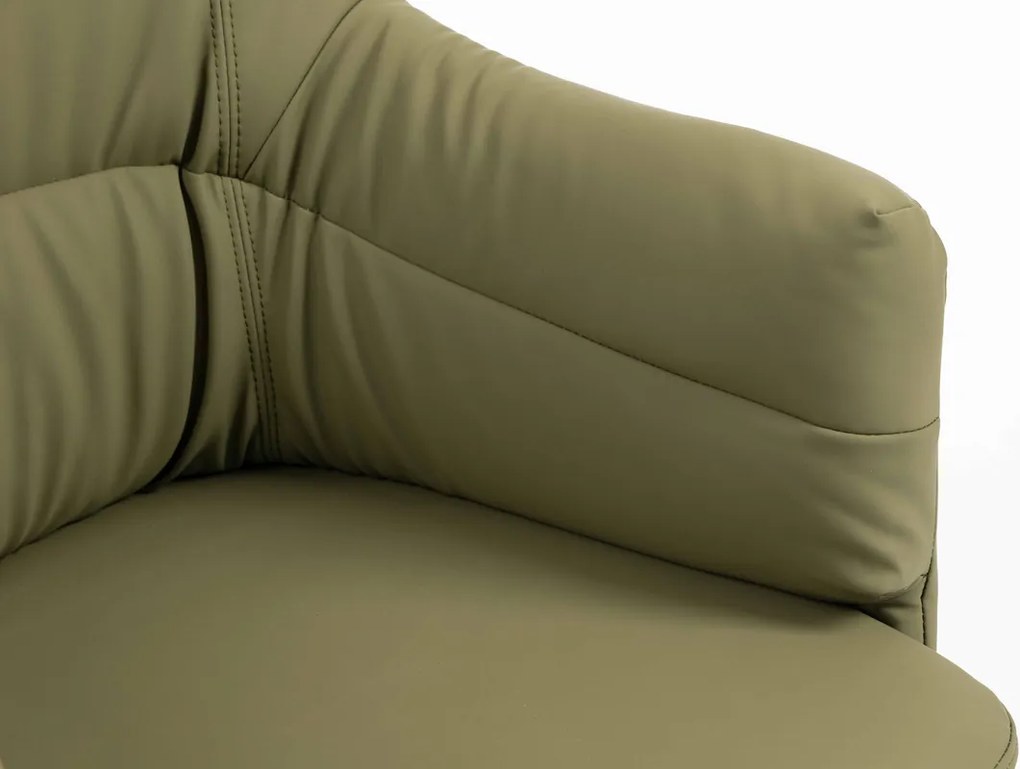 HR840N Scaun Khaki Piele Ecologica Premium Soft cu Bază Cromata