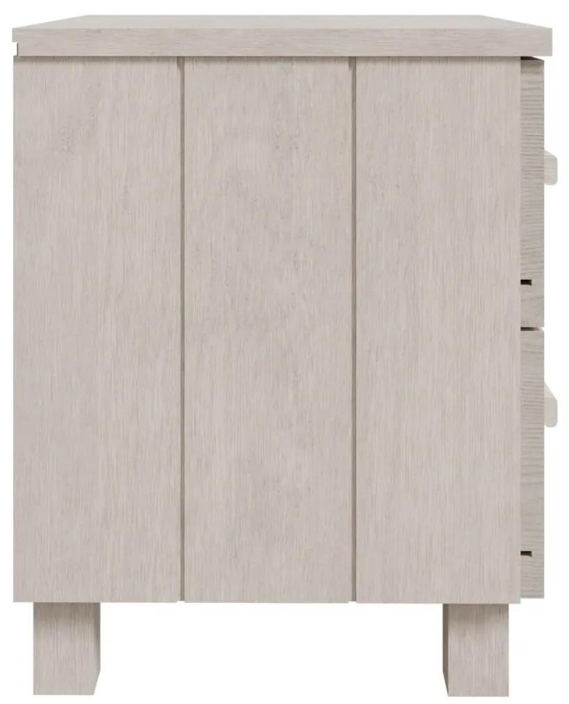 Noptiera, alb, 40x35x44,5 cm, lemn masiv de pin 1, Alb