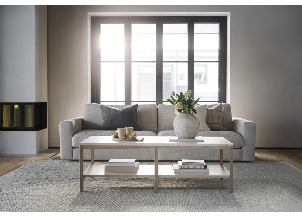 Măsuță de cafea maro/bej cu blat din piatră 140x60 cm Orwel - Rowico