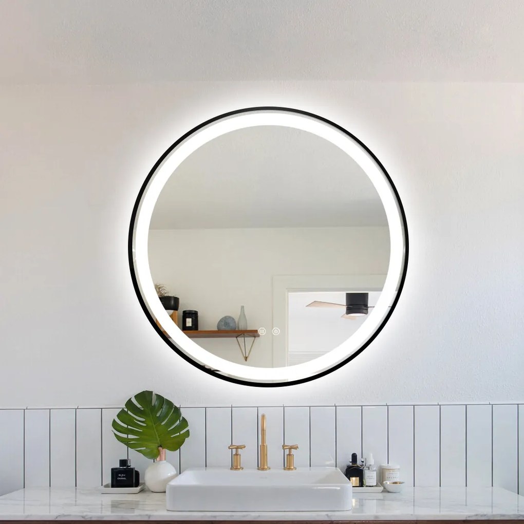 Oglinda led, Rotunda, 70cm, Esn10.1, lumina calda -rece