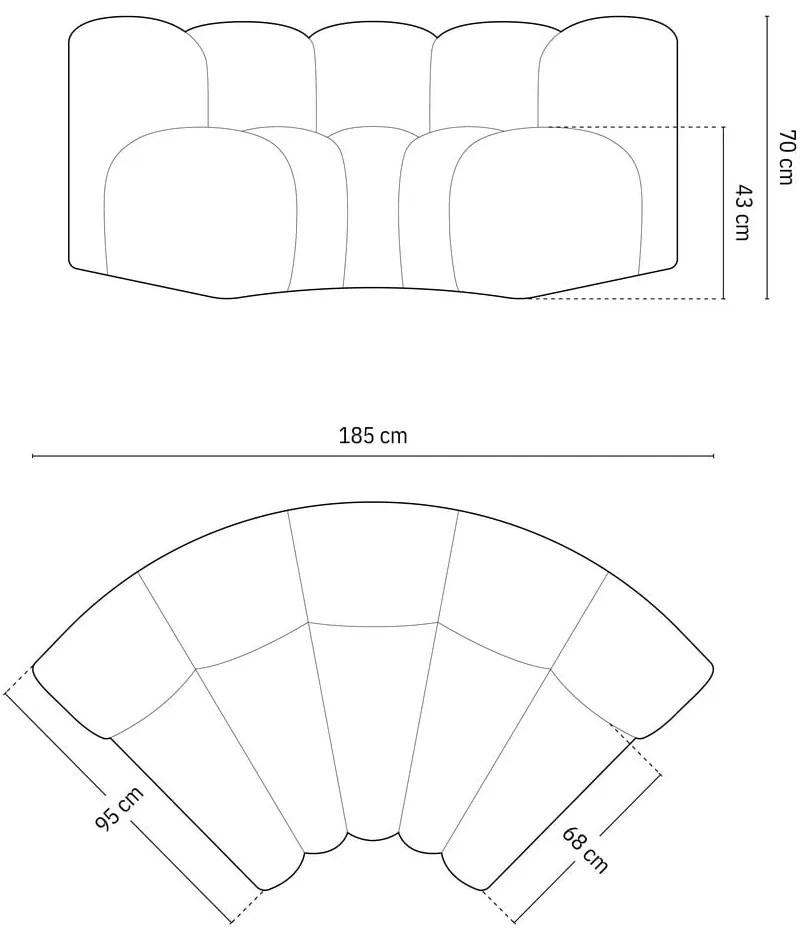 Modul pentru canapea modulară bej cu tapițerie din chenille (cu colț variabil) Lupine – Micadoni
