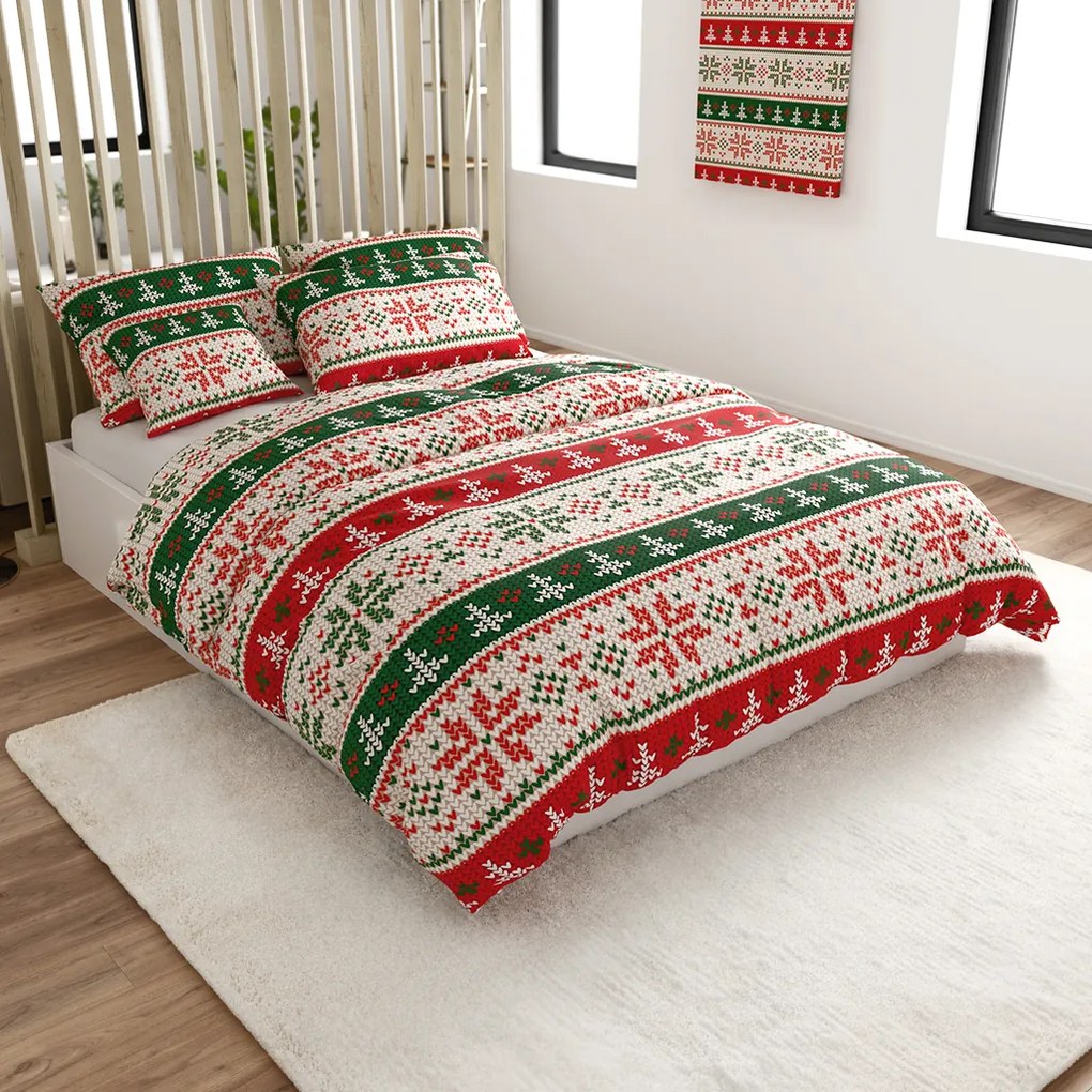 Lenjerie de pat din microfibra FROSTED CHRISTMAS colorata Dimensiune lenjerie de pat: 70 x 90 cm | 140 x 220 cm