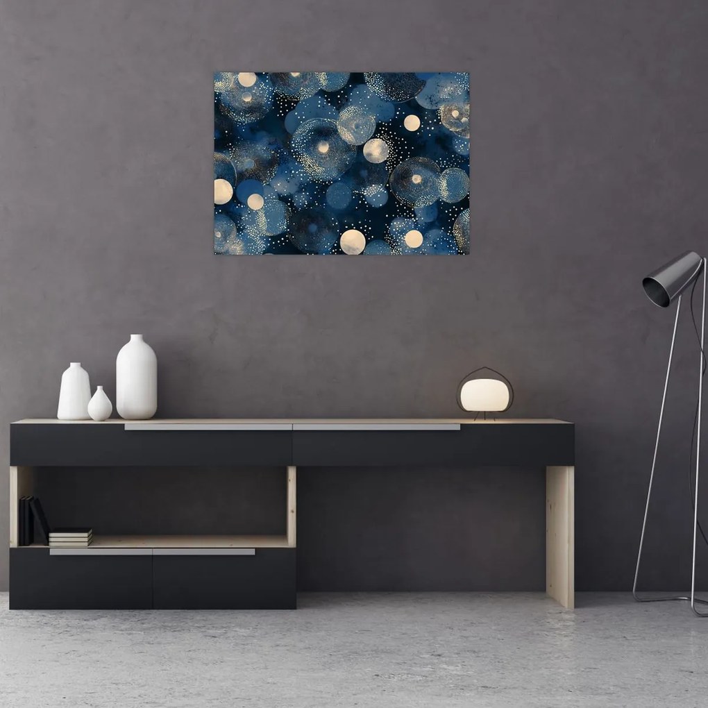 Tablou - Inele Albastru-Aurii (70x50 cm)