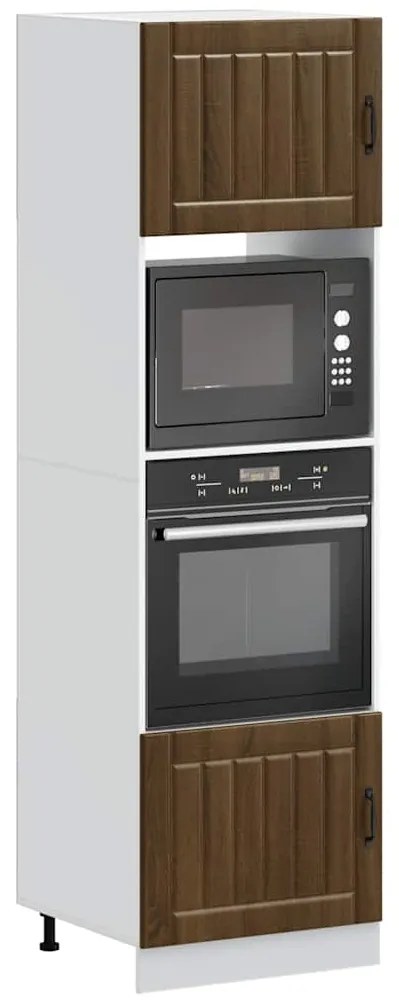 vidaXL Dulapuri pentru cuptor 2 buc. Lemn prelucrat stejar maro Lucca