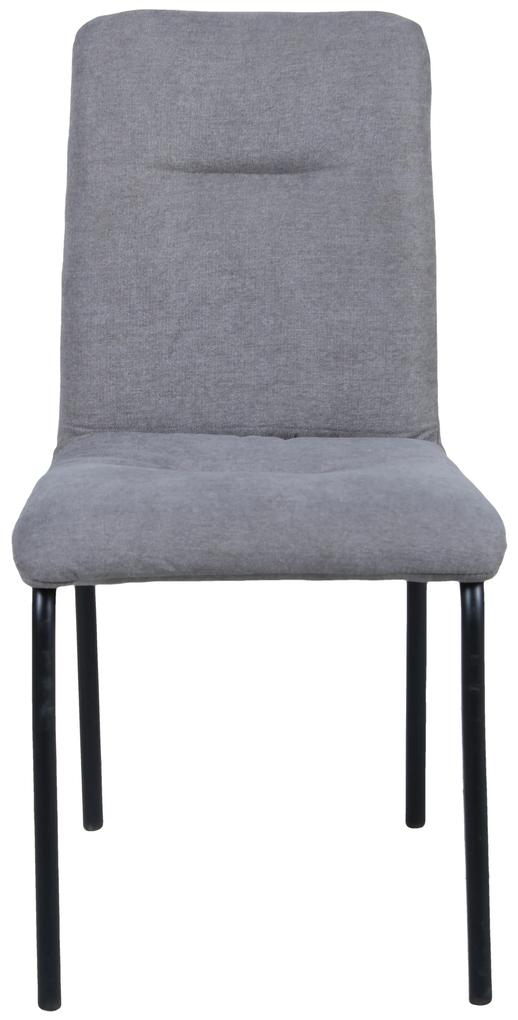 Set 2 scaune tapitate cu cadru din otel gri deschis/negru