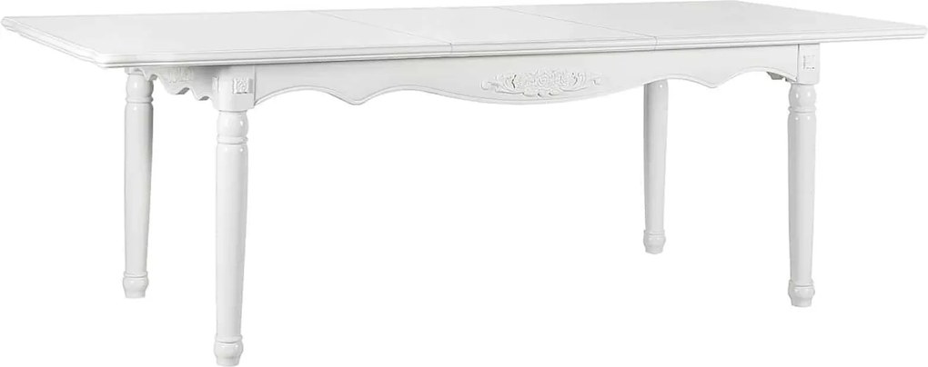 Masă lemn masiv alb dining extensibilă Elizabeth 190/, 240 × 100 × 80 cm
