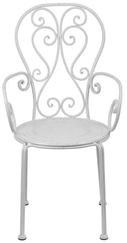 Scaun din metal, crem, Volute