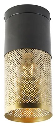 Plafoniera industriala neagra cu auriu - Raspi
