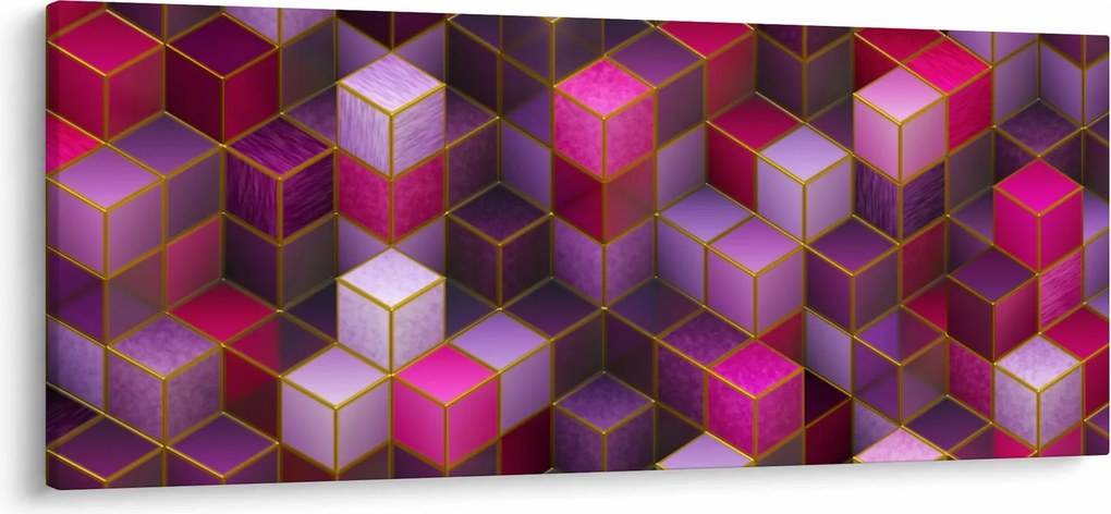 Tablou - Cuburi violet (120x50 cm)