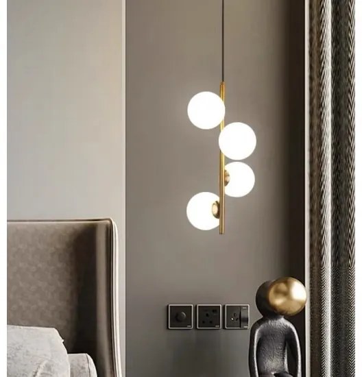 Lustra LED Pendul Elit's Imala, 4 Abajururi, bec G9 Gold