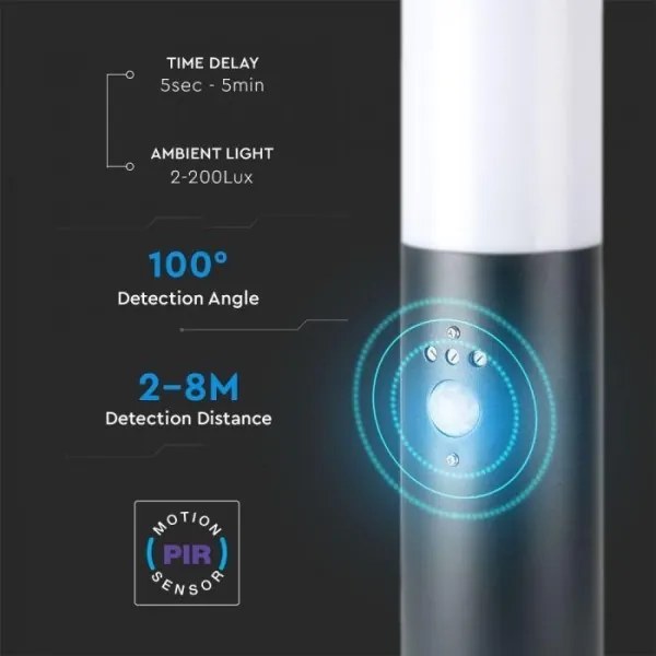 Lampă de exterior cu senzor 1xE27/60W/230V IP44 45cm antracit