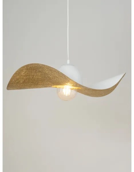 Lustră pe cablu KAPELLO 1xE27/60W/230V d. 55 cm albă/aurie