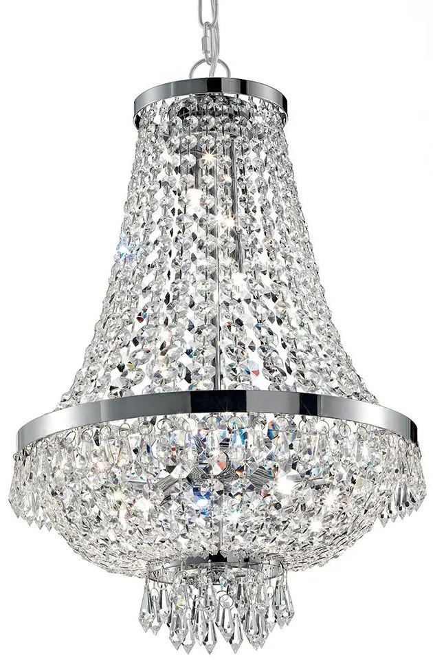 Lustra, Pendul cristal, inaltime reglabila, diam.38cm, CAESAR SP6 CROMO 033532