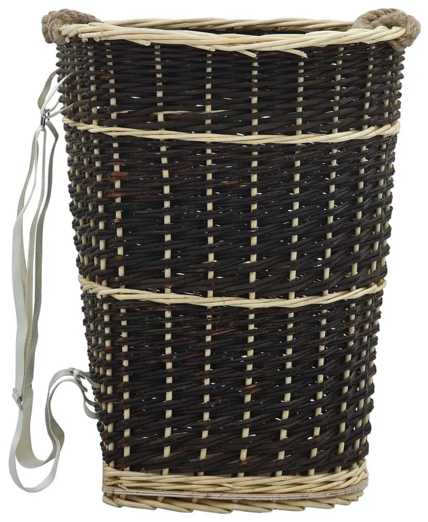 vidaXL Coș lemne foc cu curele de transport natural 50x44x58 cm salcie
