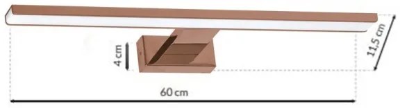 Lumină LED pentru oglindă de baie SHINE, 13,8 W, 230 V, 60 cm, IP44, aur roz