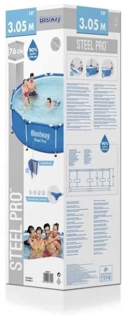 Piscina structura metalica, rotunda, albastru, 305x76 cm, bestway steel pro