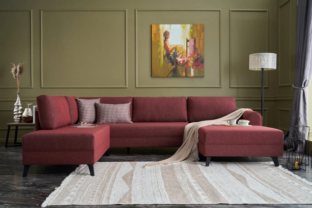 Canapea extensibilă de colț Belen - Claret Red