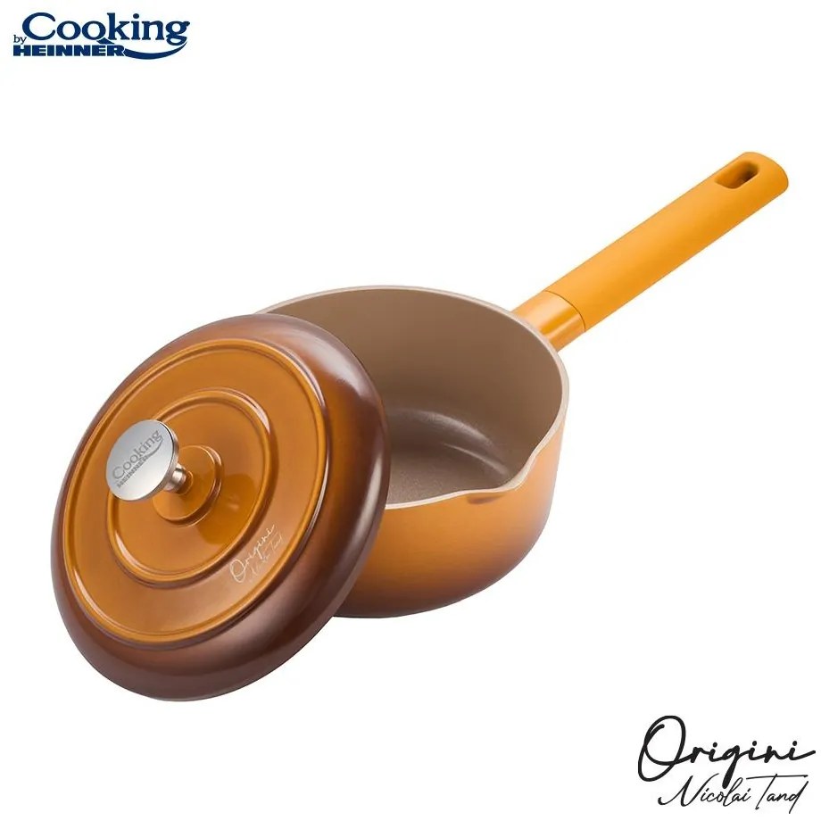 Oală din aluminiu turnat cu capac 18x8.5 cm, 1.8L – Cooking by Heinner, Colecția Origini by Nicolai Tand HR-BJK-C18, antiaderentă și eficientă