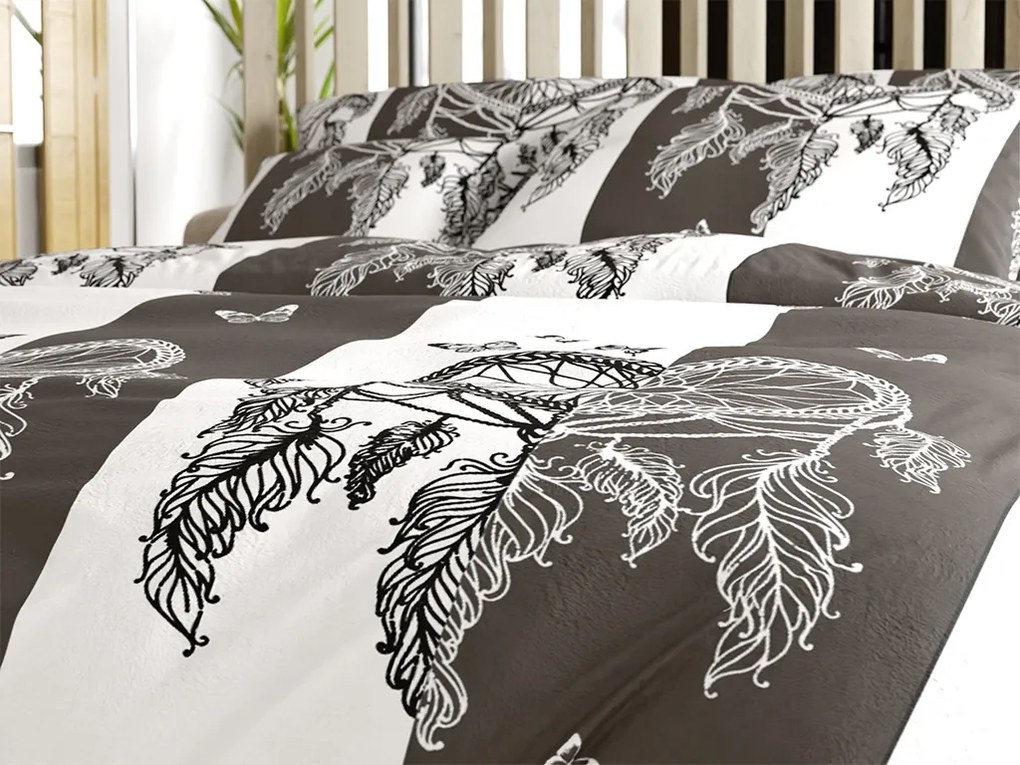 Lenjerie cocolino TIRSO gri-alb Dimensiune lenjerie de pat: 2 buc 70 x 90 cm | 200 x 220 cm