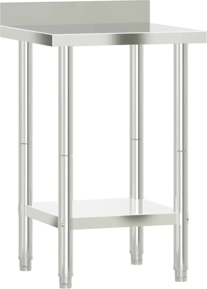 vidaXL Masă de lucru bucătărie, bordură antistropire, 55x55x93 cm oțel