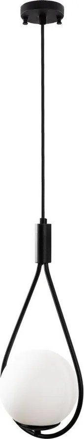 Lustră neagră cu abajur din sticlă Sessiz – Opviq lights