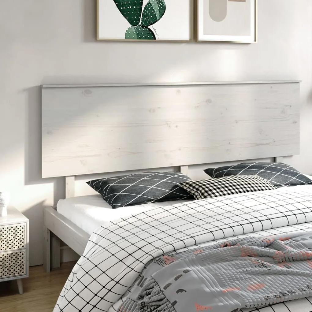 Tablie de pat, alb, 204x6x82,5 cm, lemn masiv de pin Alb, 204 x 6 x 82.5 cm, 1