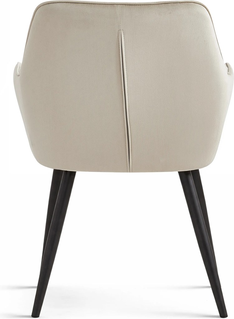 Scaun de masa VARSI VELVET cu picioare negre, bej