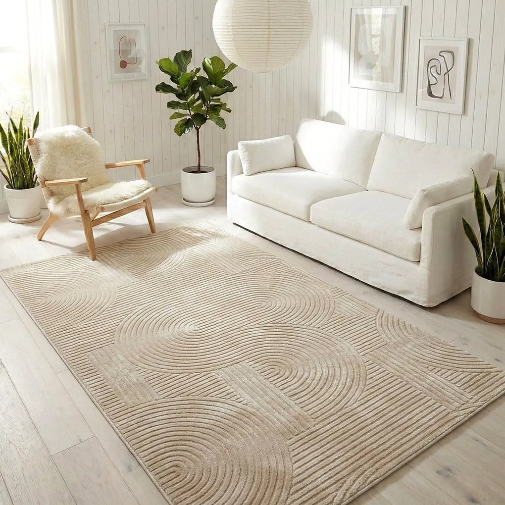 Covor camera antiderapant Welsoft, 200x300 cm, acolade bej